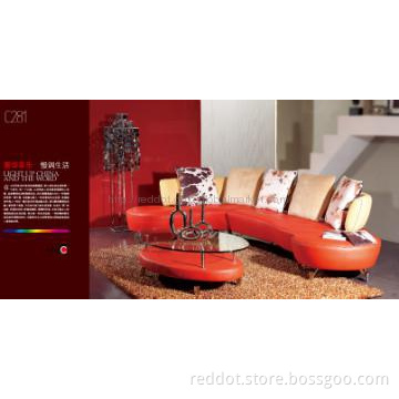 leather sofa, leather mixed fabric sofa, L shape sofa, corner sofa